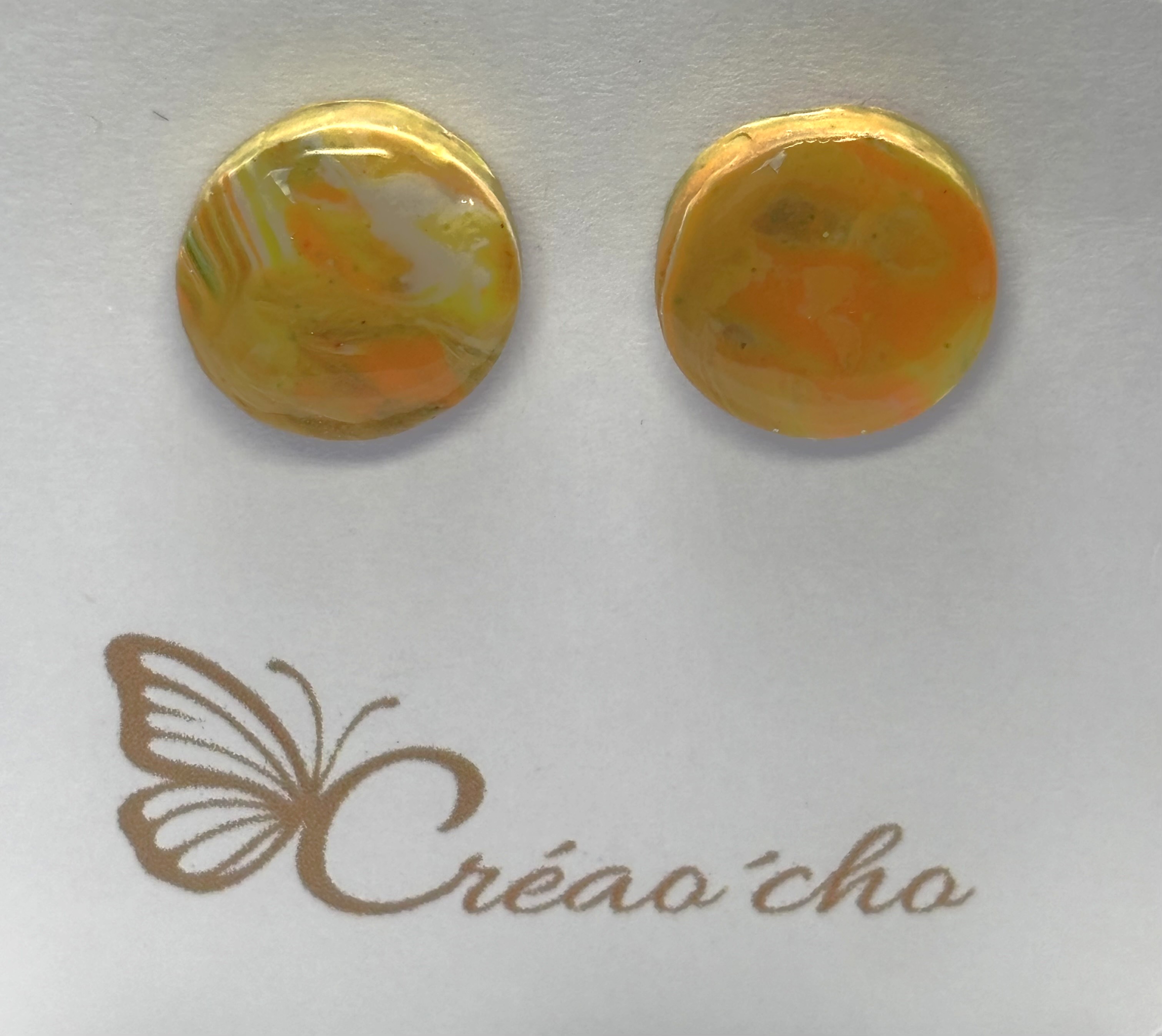 Puce pastille vert/orange PC38