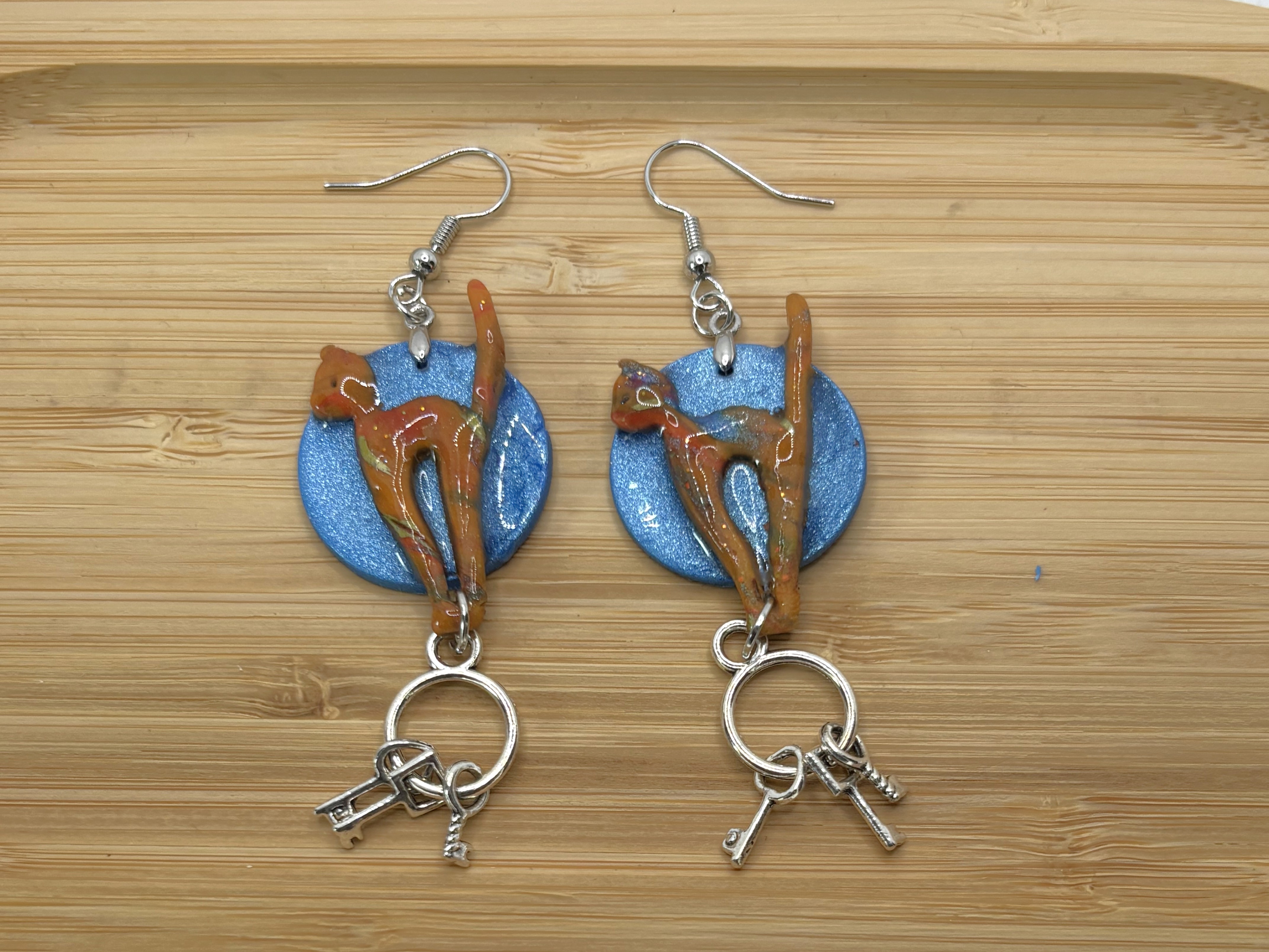 Boucles d'oreilles chat cléLTC2