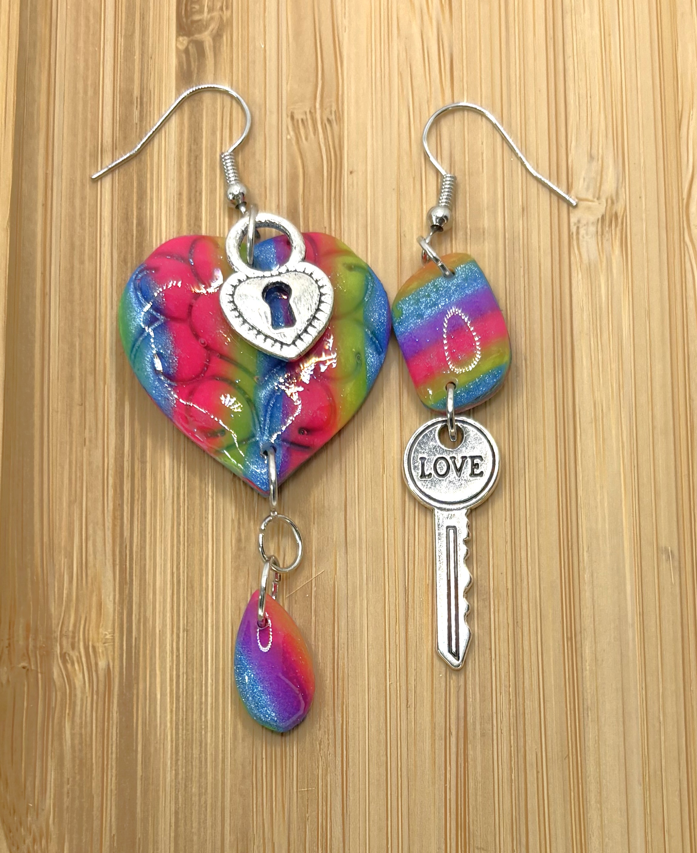 Boucles d'oreilles "la clé de mon coeur" TLC7