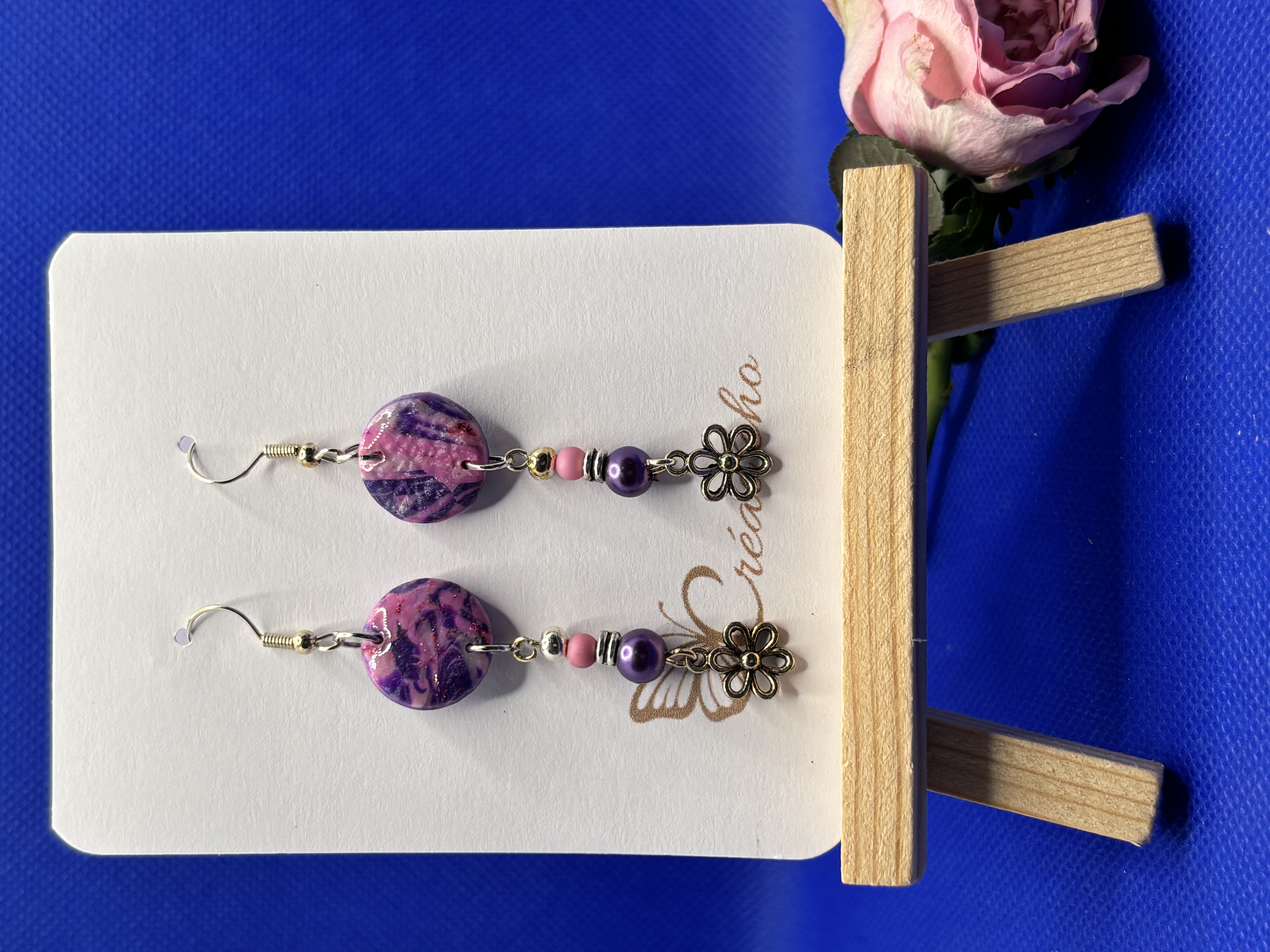 Boucles d'oreille " Perle de florale"SDM5