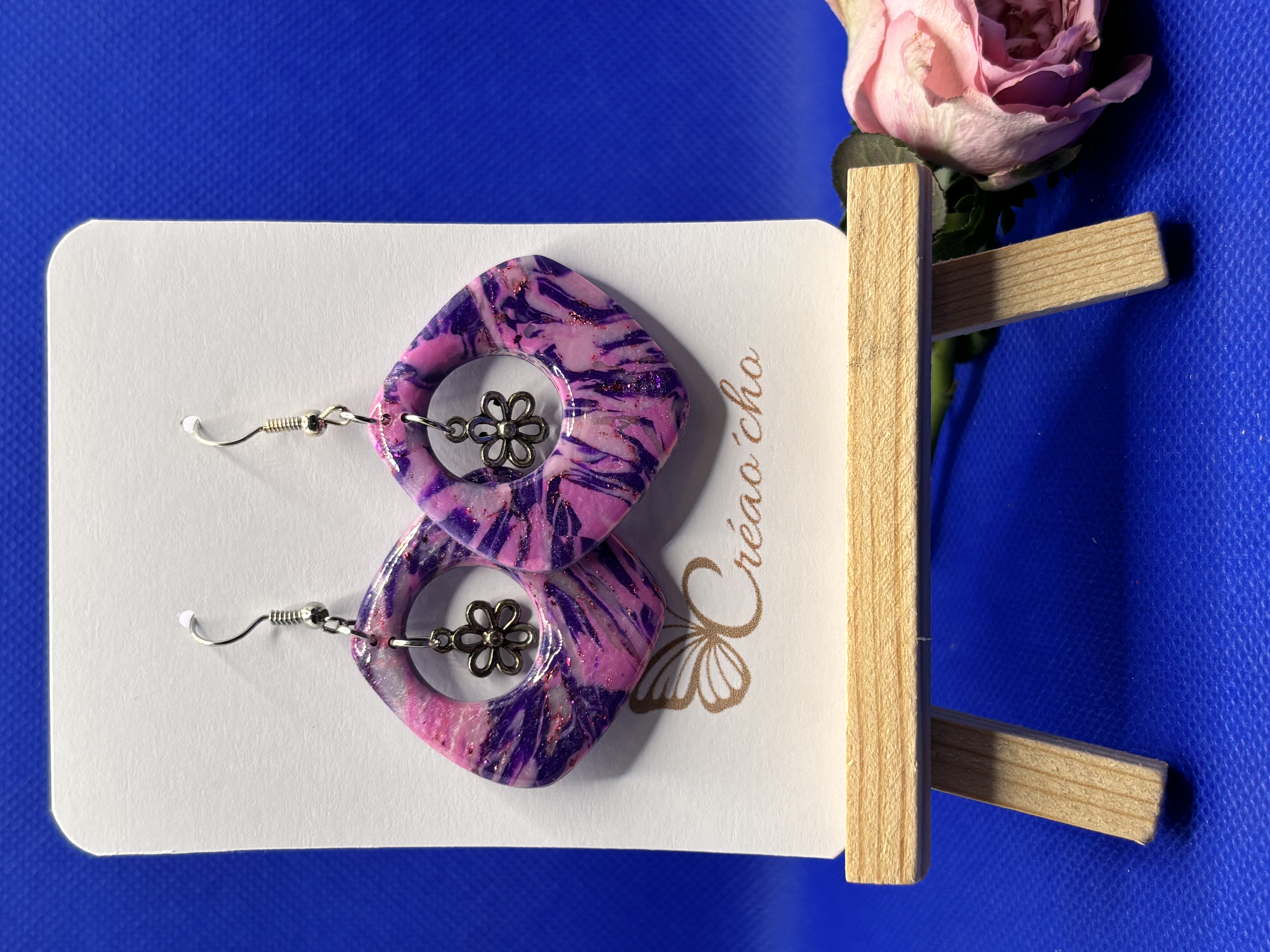 Boucles d'oreilles carréeSDM8