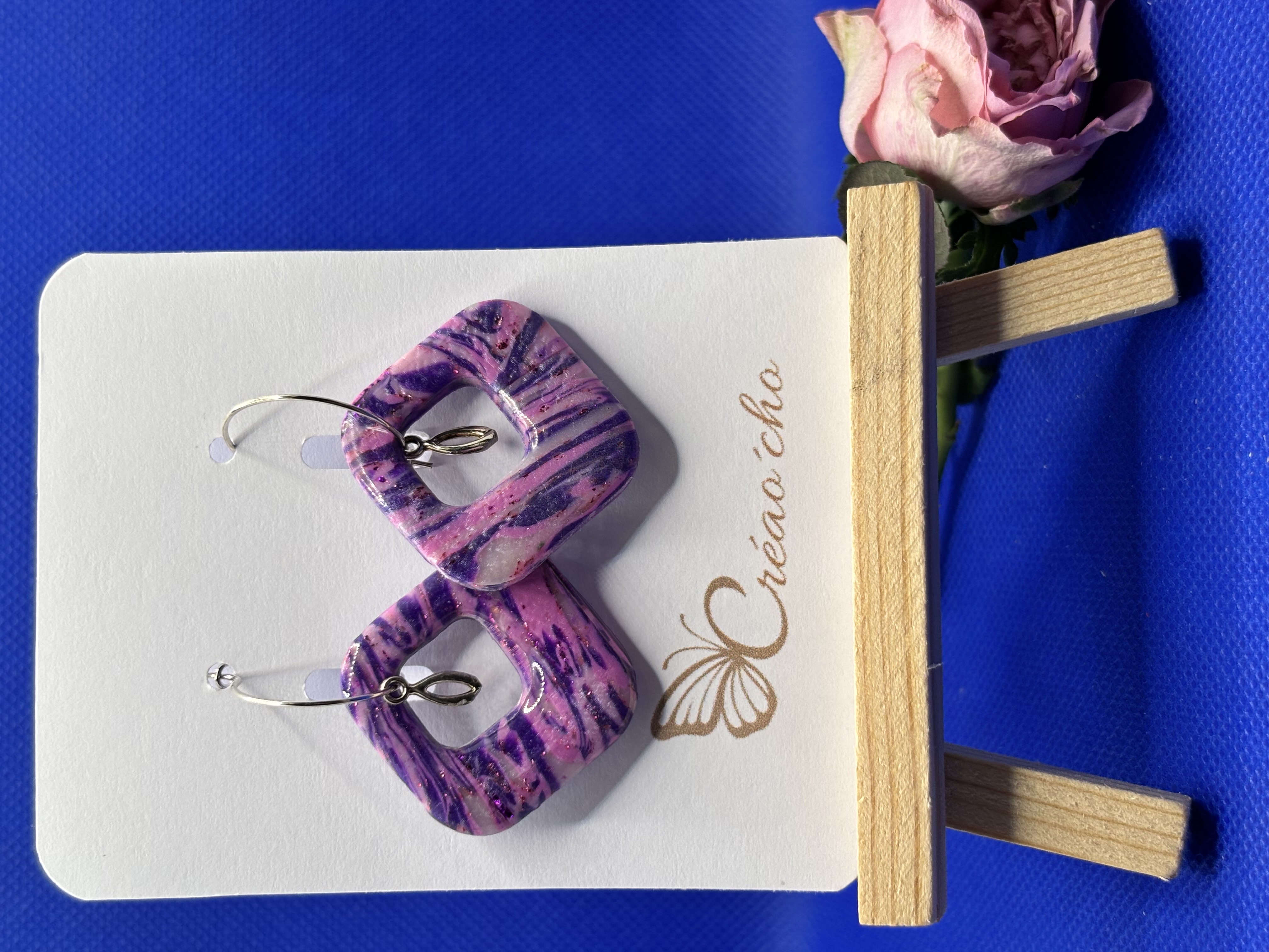 Boucles d'oreilles carrée SDM9