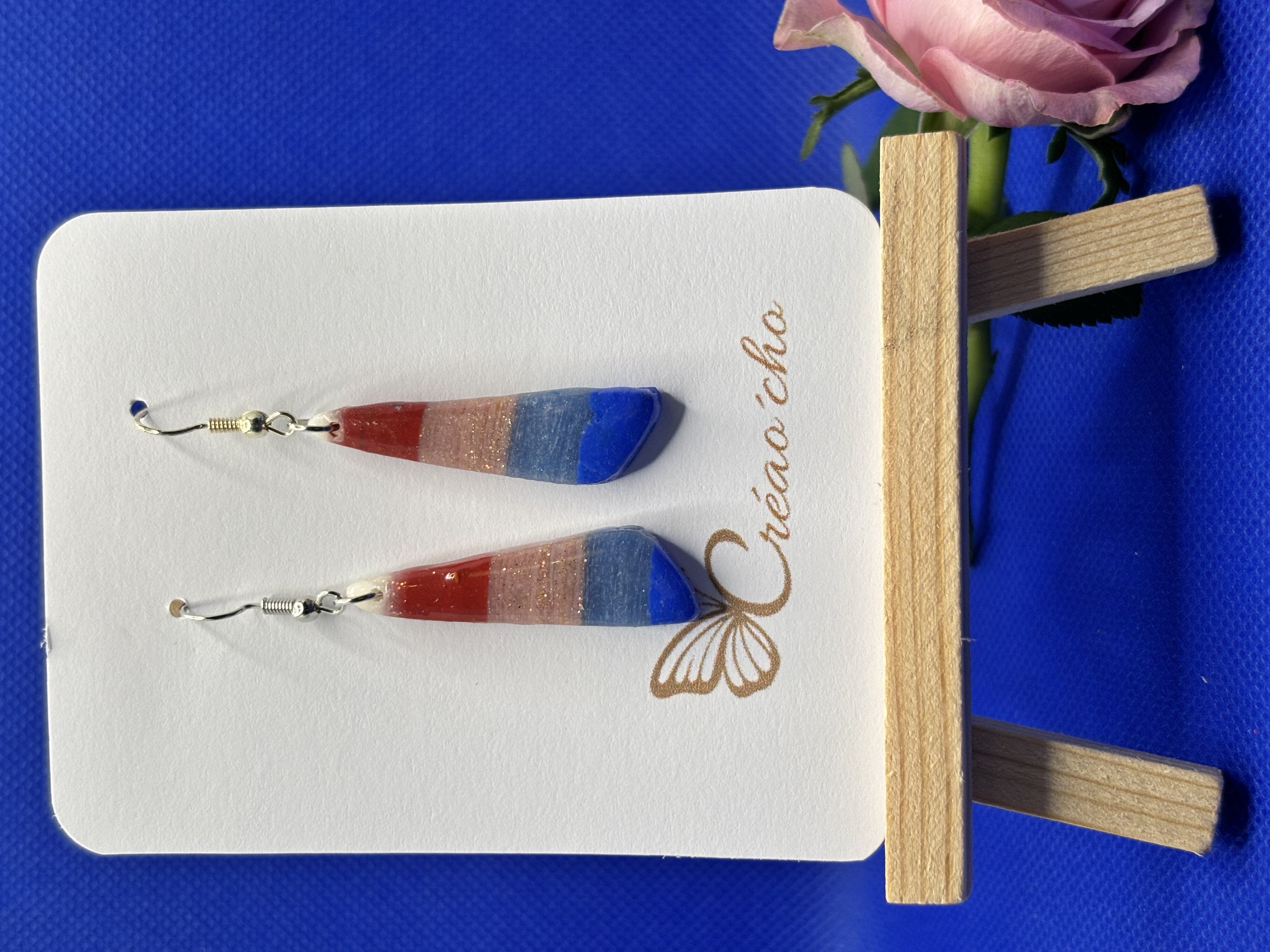 Boucles d'oreilles "Ruban' Mdrb7