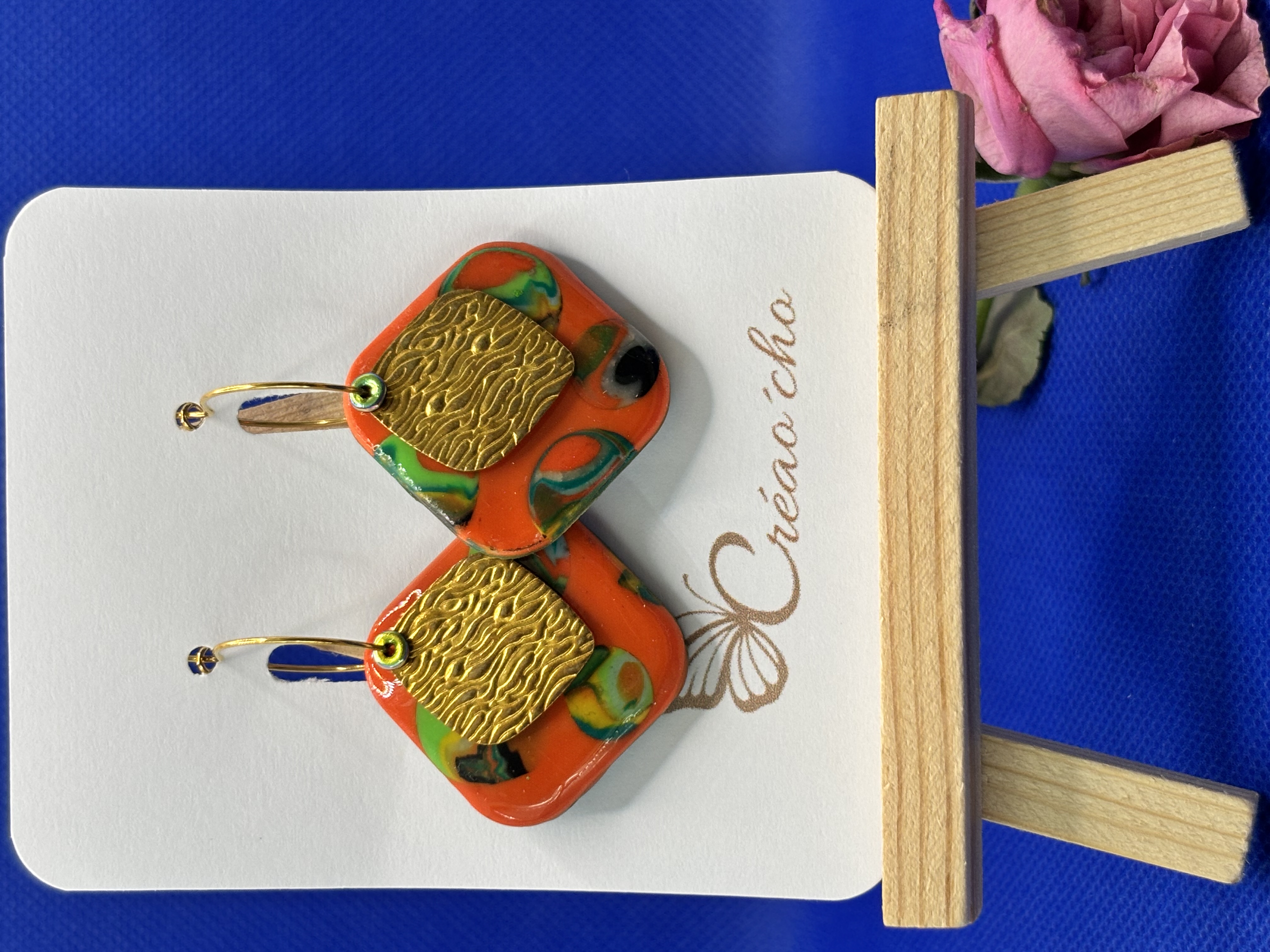 Boucles d'oreilles "Carré"PDO3