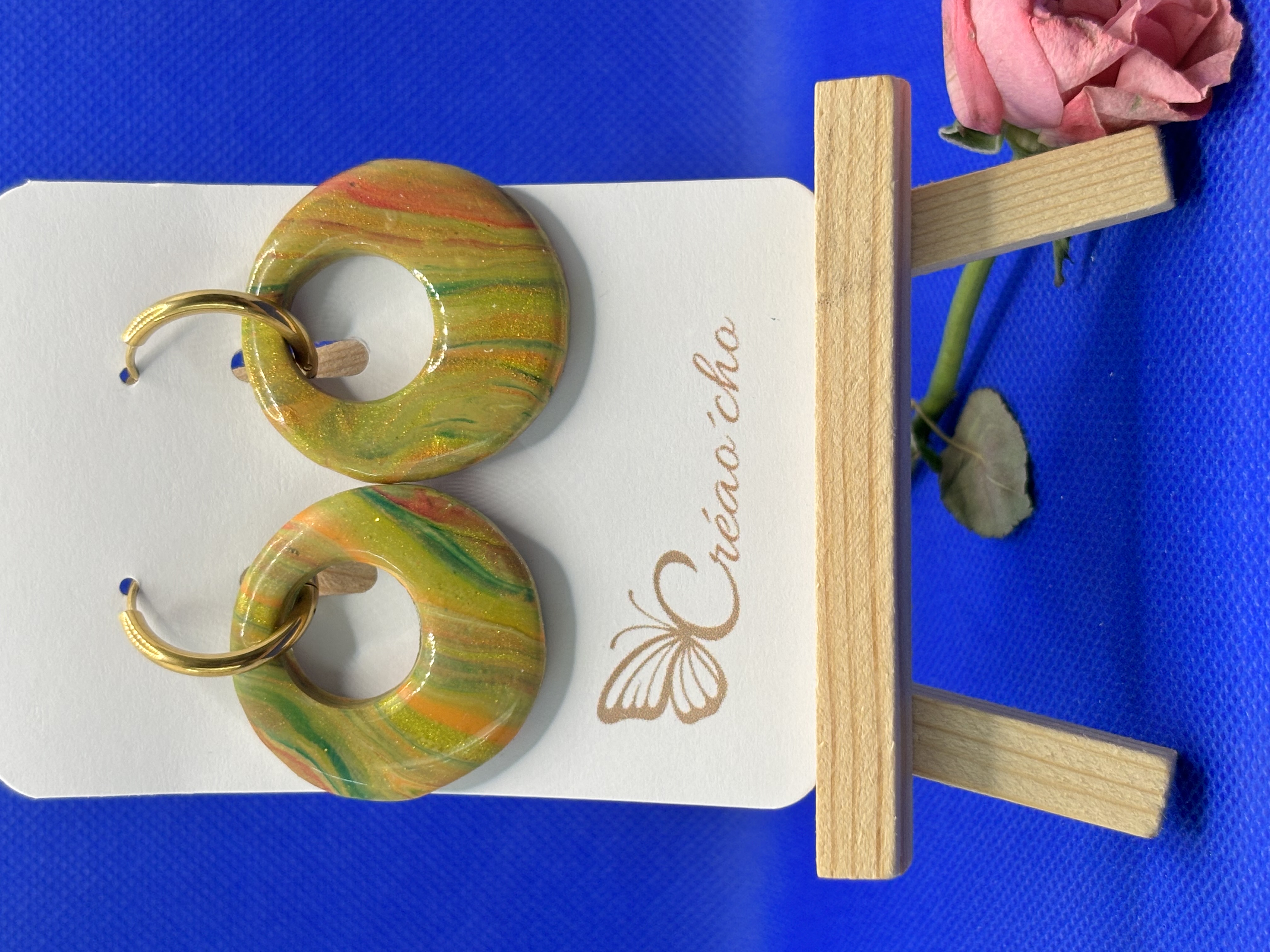 Boucles d'oreilles "Ronde percée jardin"VVNO4
