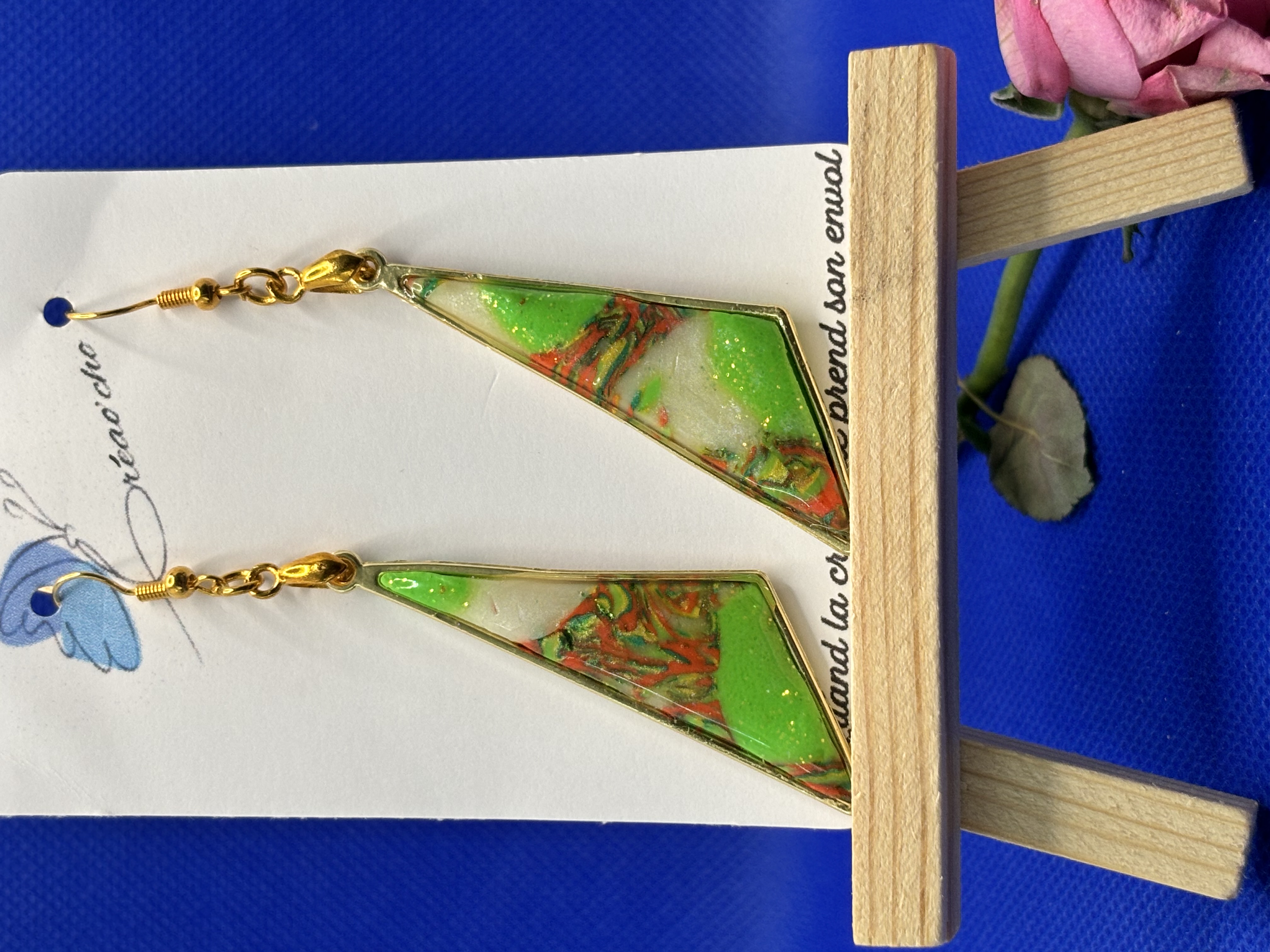 Boucles d'oreilles "triangle jardin"VVNO12