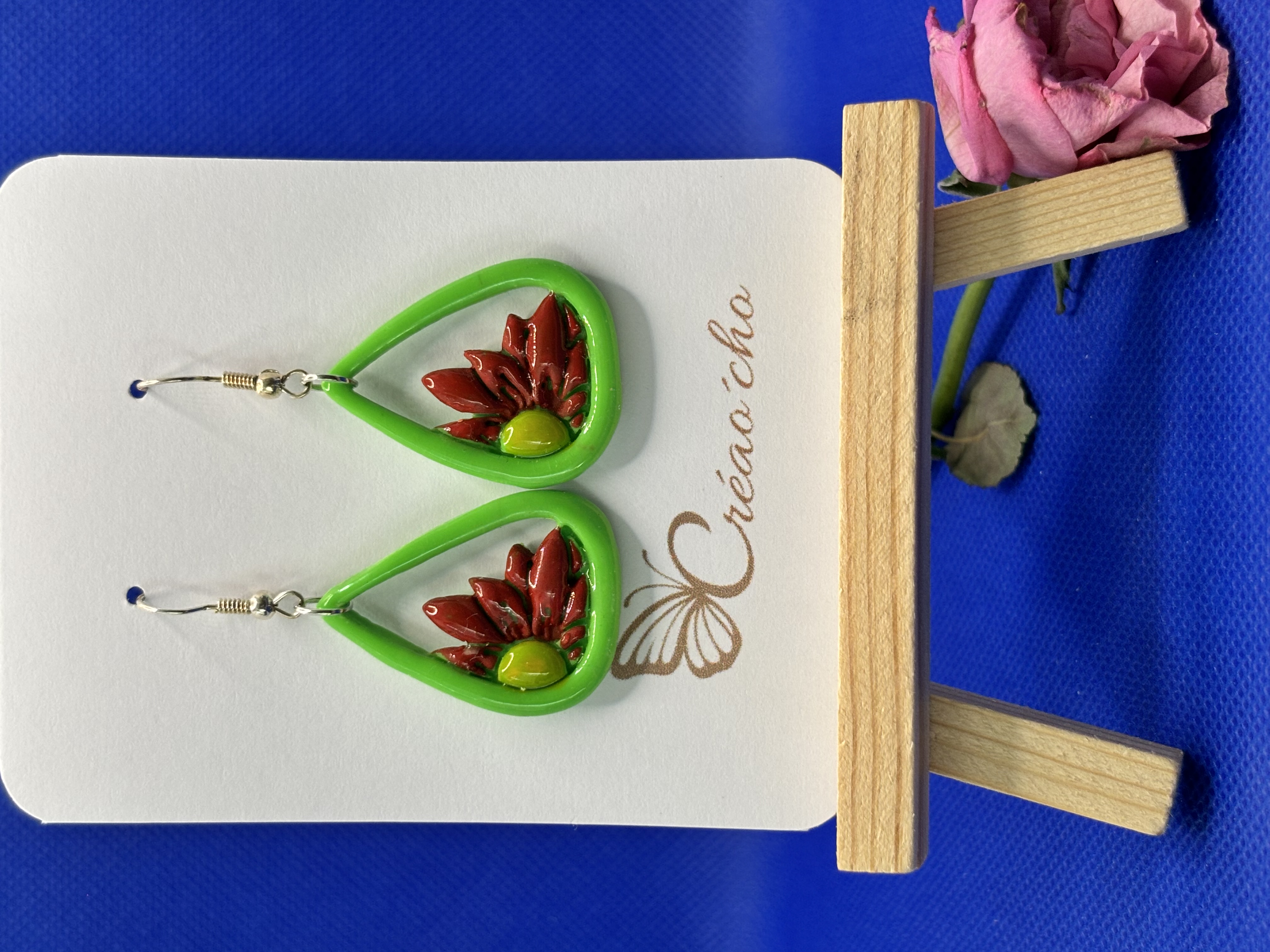 Boucles d'oreilles" Fleur souffle de printemps"FEF1
