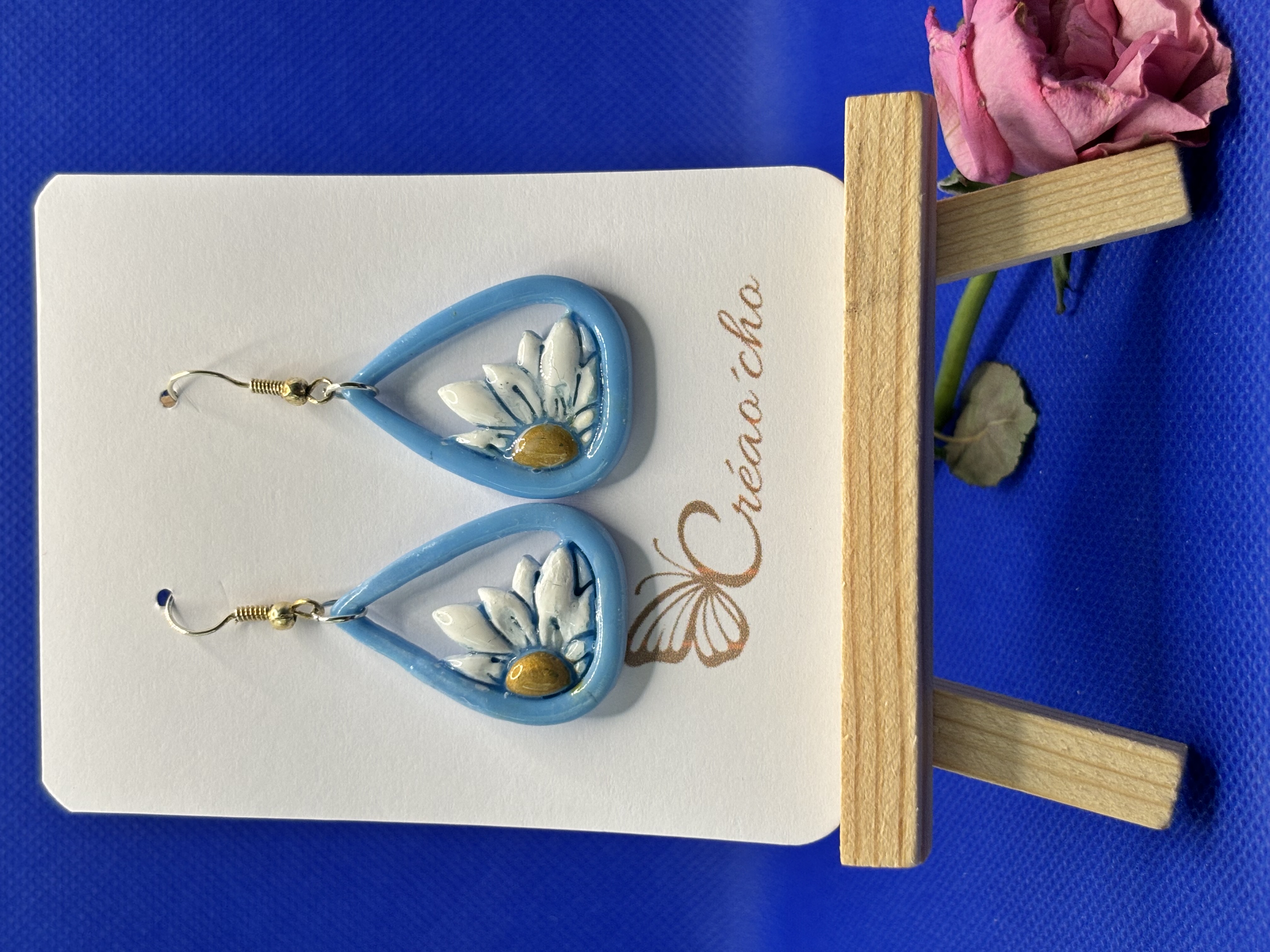 Boucles d'oreilles "Goutte souffle de jardin"FEF3
