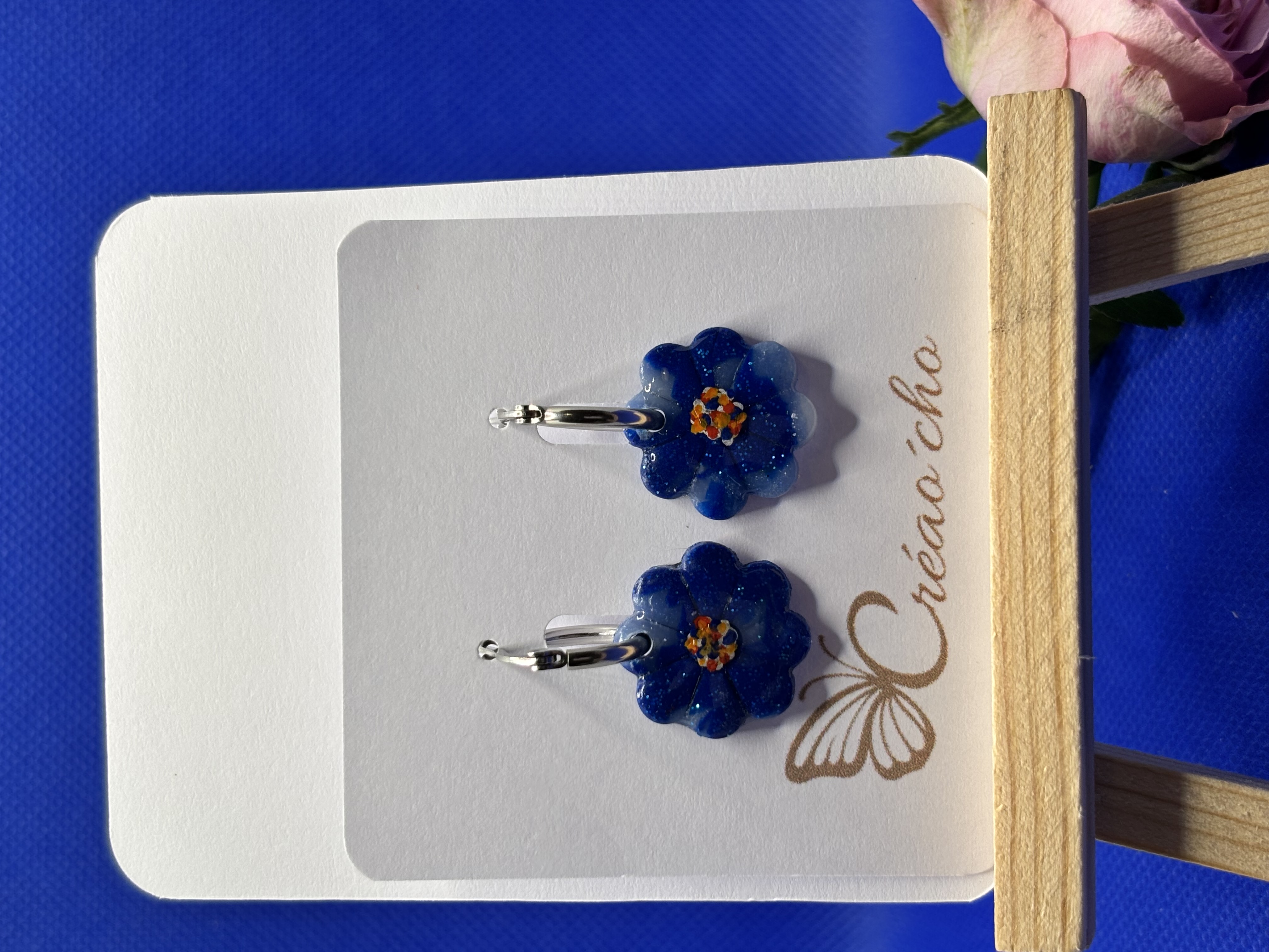 Boucles d'oreilles "Fleur souffle de jardin" FEF9