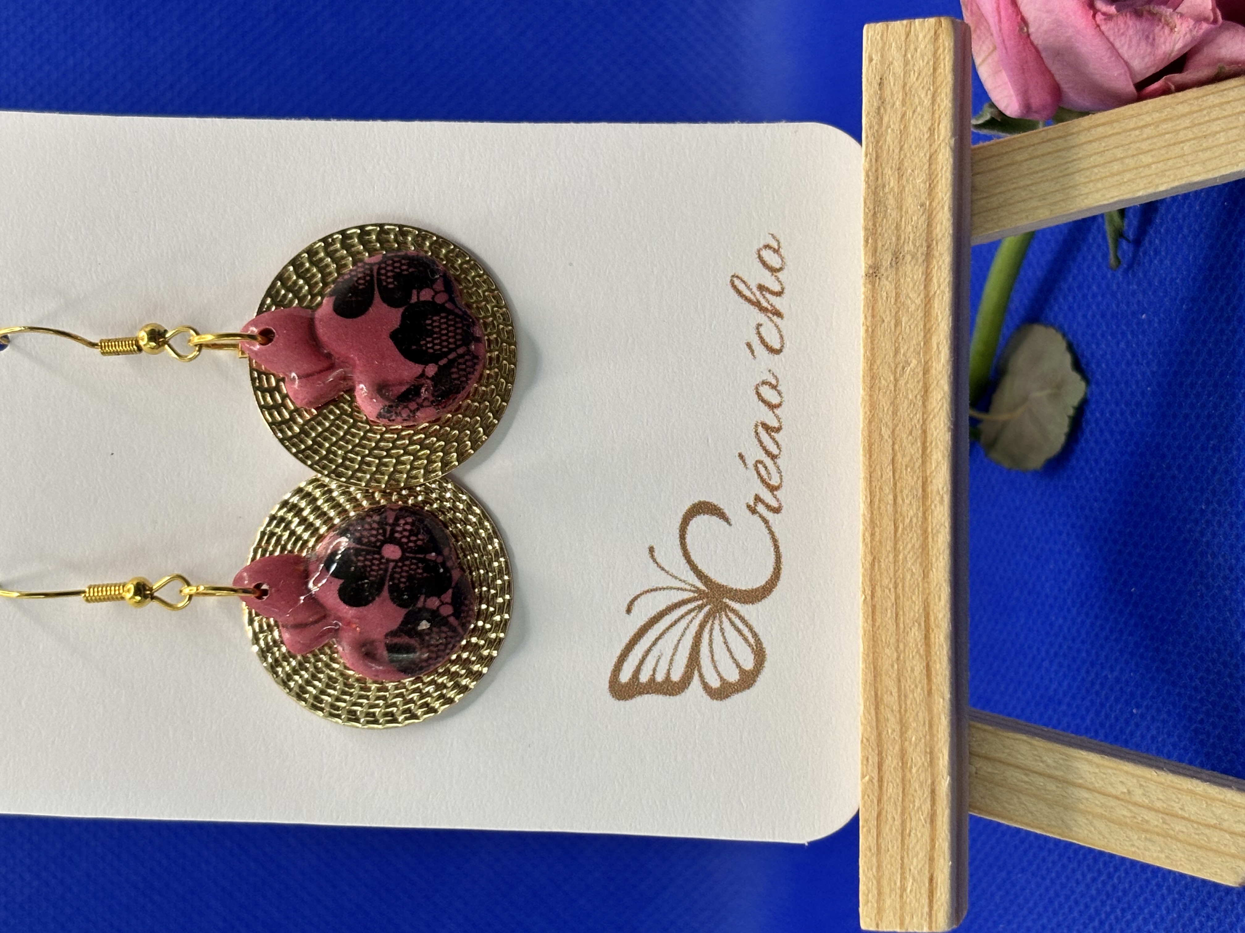 Boucles d'oreilles "Pomme Broderie" MDR5