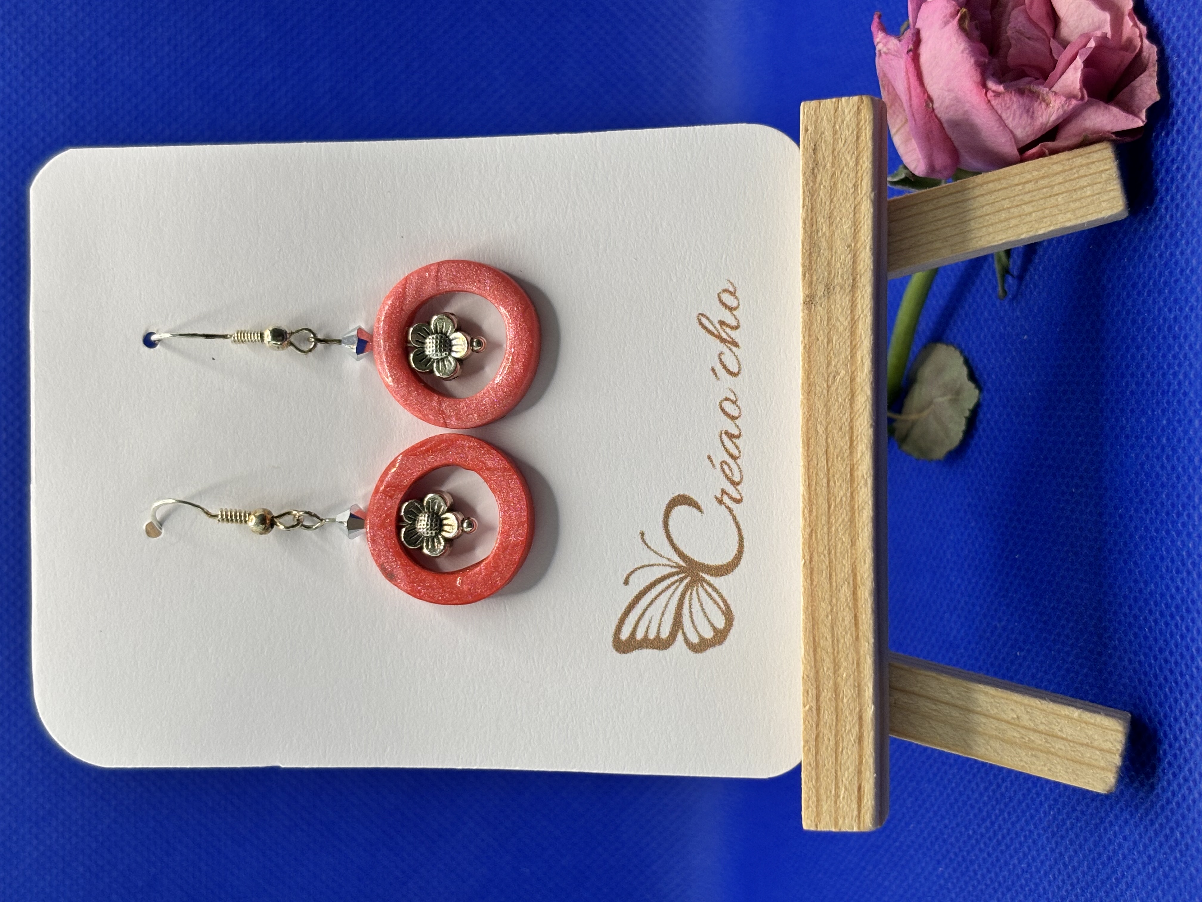Boules d'oreilles "rond percé rose"MDR13