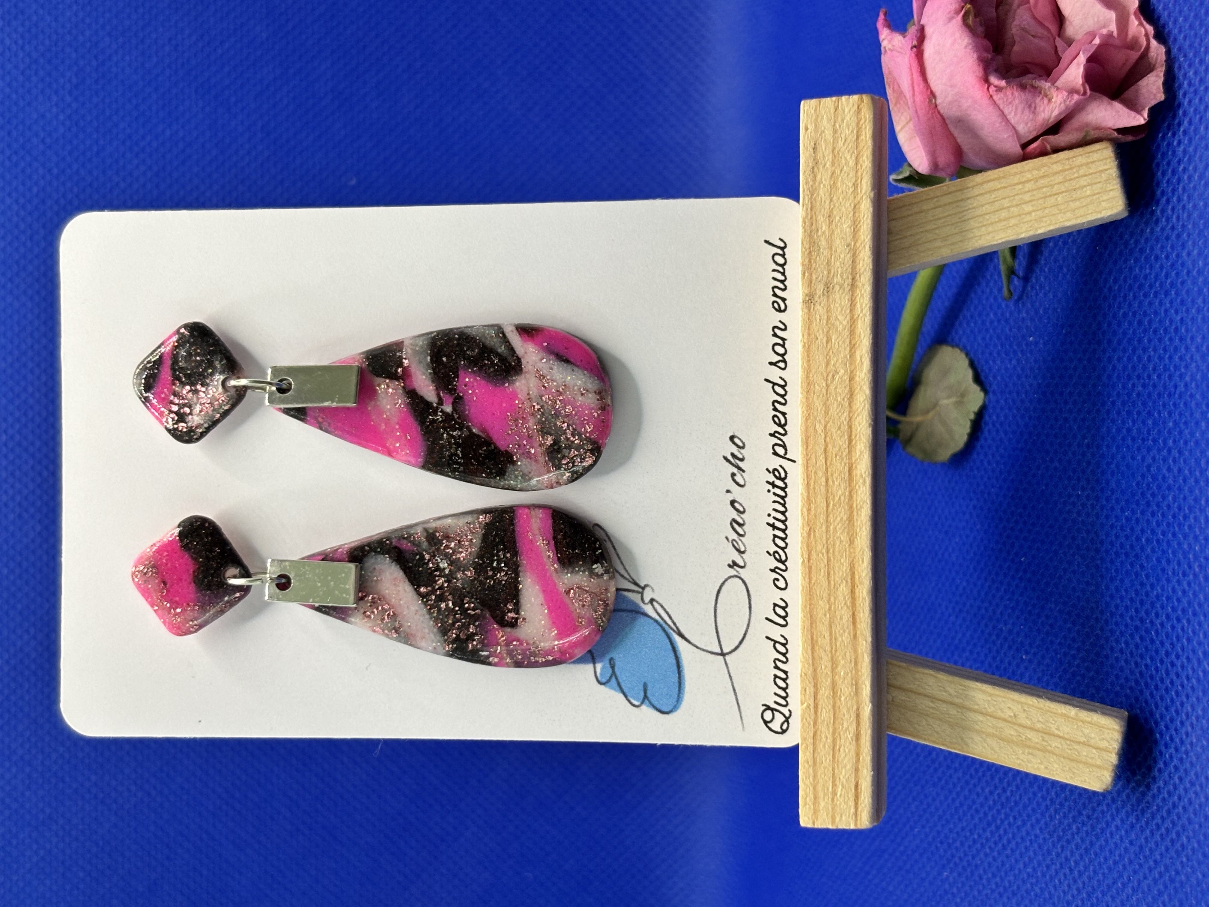 Boucles d'oreilles "Goutte Rosée" MDR17