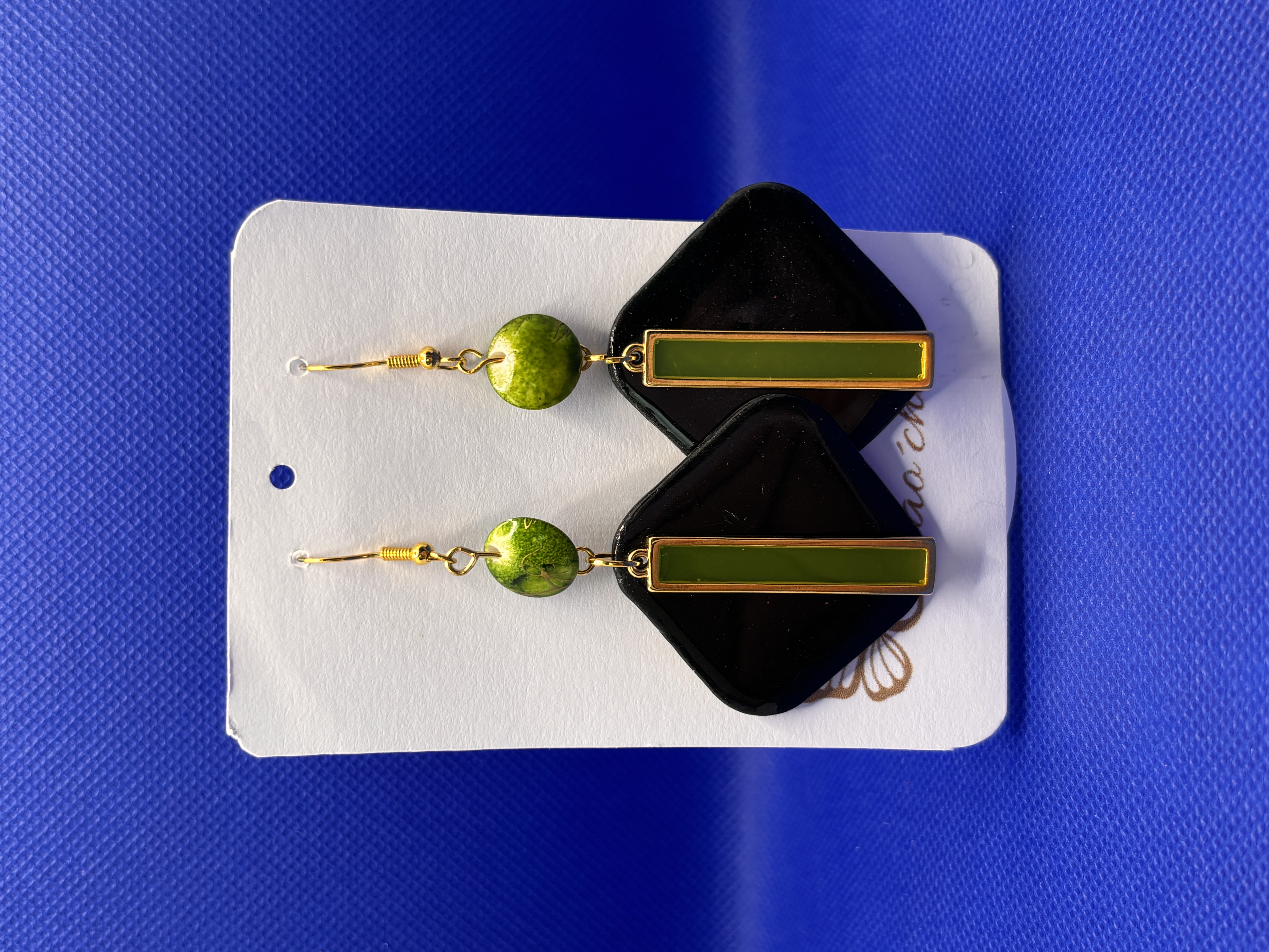 Boucles d'oreilles " Carré noir" LVD7