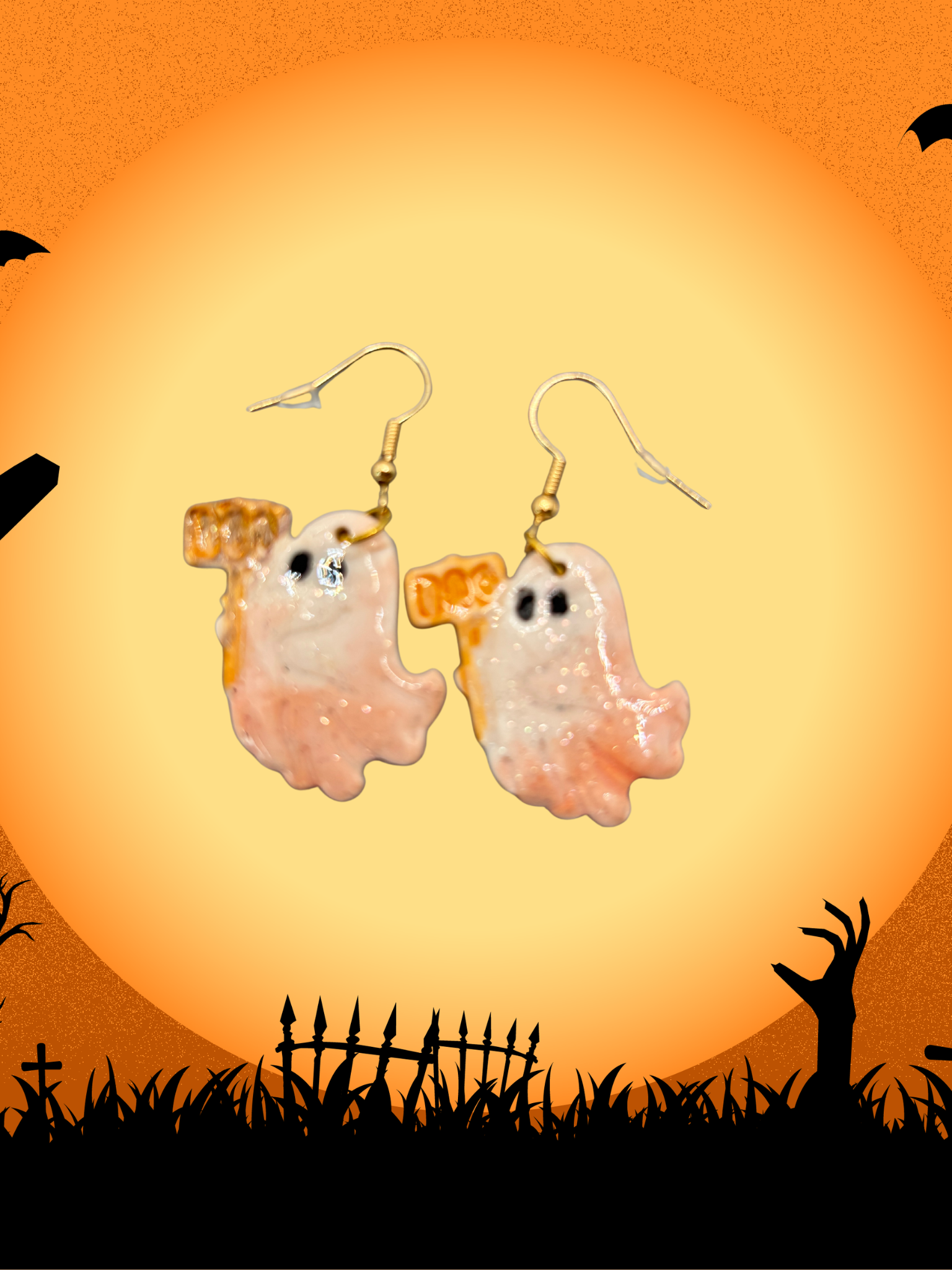 Boucles d'oreilles fantôme et son marteau HWF8