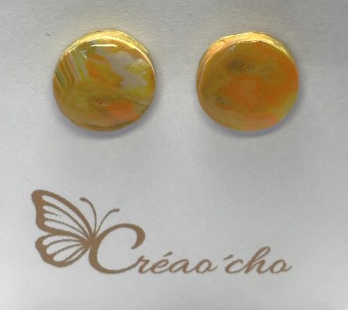 Puce pastille vert/orange PC38