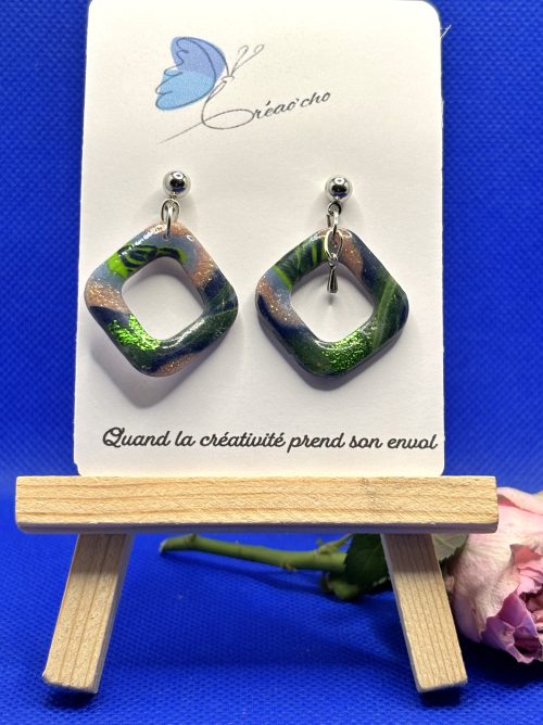 Boucles d'oreilles carrée NDV4