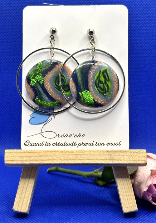 Boucles d'oreilles pendante ronde NDV5