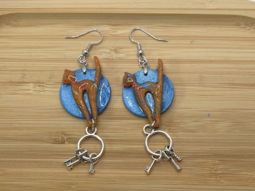 Boucles d'oreilles chat cléLTC2