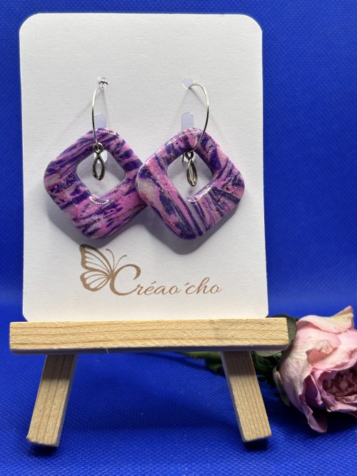 Boucles d'oreilles carrée SDM9