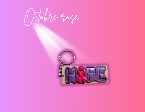 Porte clé "ruban rose hope"17