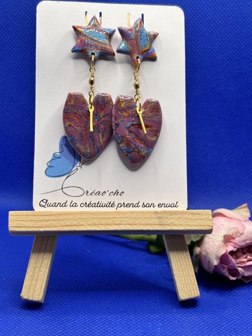 Boucles d'oreilles "étoile filante"CTEC