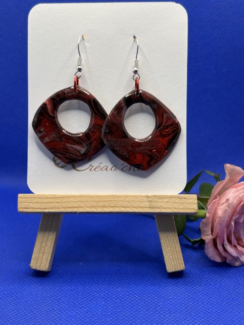 Boucles d'oreilles " Carré percé" EREN4