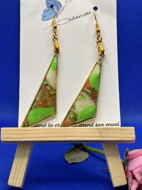 Boucles d'oreilles "triangle jardin"VVNO12