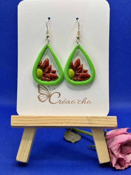 Boucles d'oreilles" Fleur souffle de printemps"FEF1