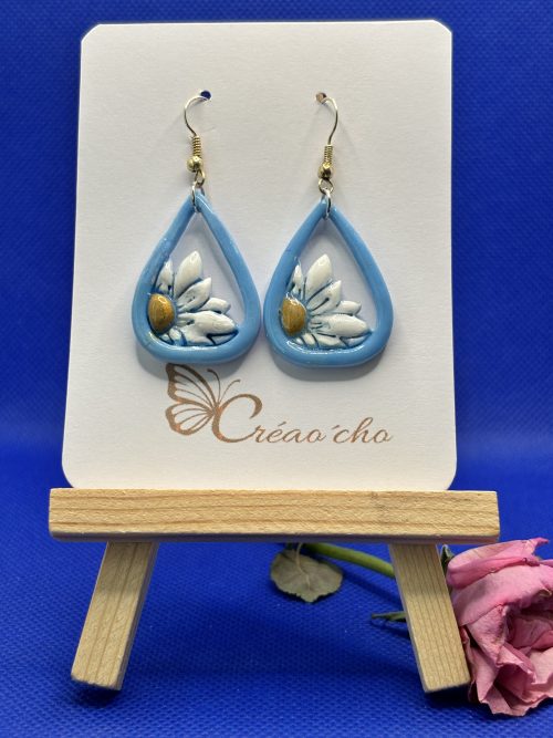 Boucles d'oreilles "Goutte souffle de jardin"FEF3