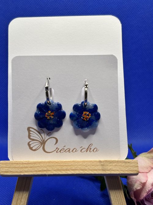 Boucles d'oreilles "Fleur souffle de jardin" FEF9
