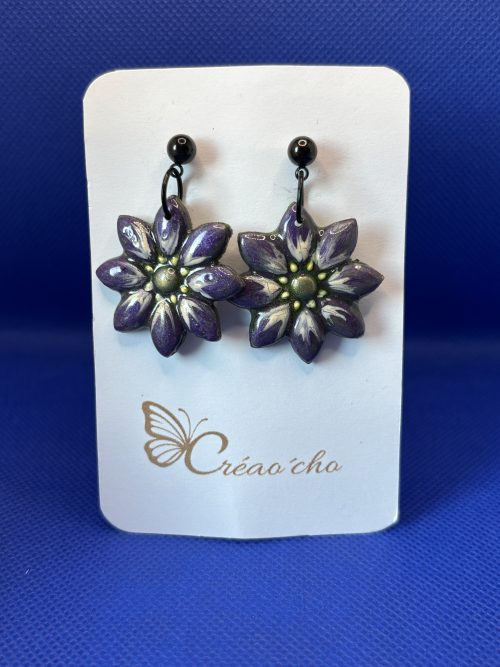 Boucles d'oreilles "Fleur souffle de jardin" FEF8