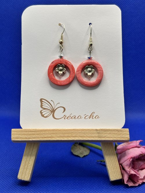 Boules d'oreilles "rond percé rose"MDR13