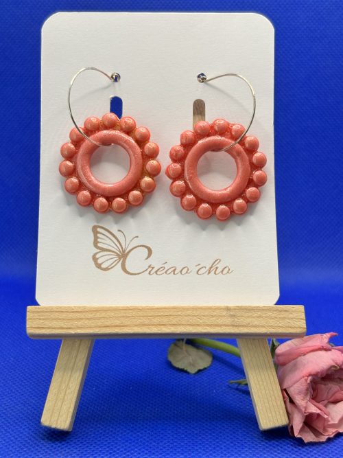 Boucles d'oreilles "Ronde rose" MDR14