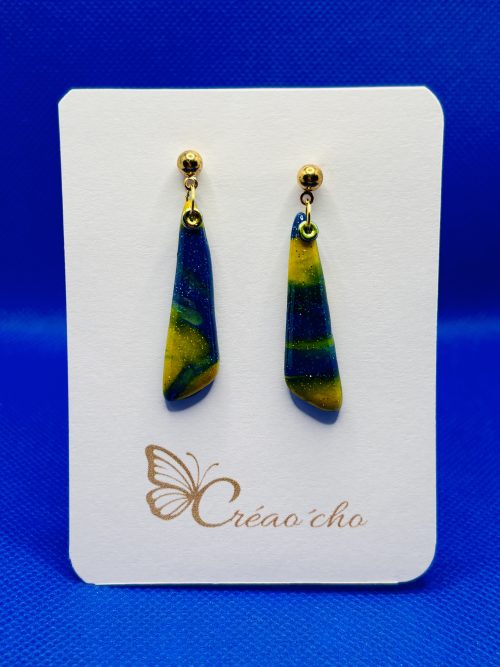 Boucles d'oreilles " Goutte lagune " VUPB2