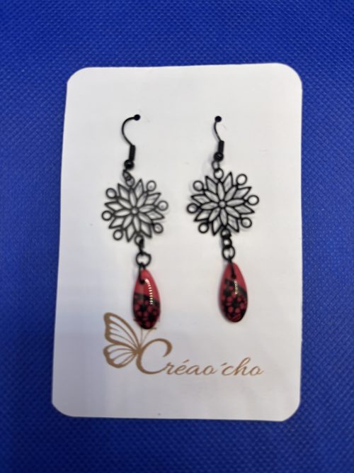 Boucles d'oreilles "fleur et sa rosée" EREN8