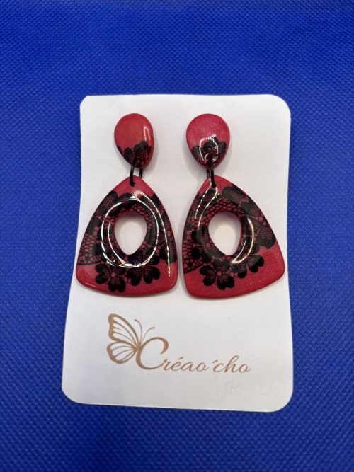 Boucles d'oreilles "Triangle et sa borderie"EREN10