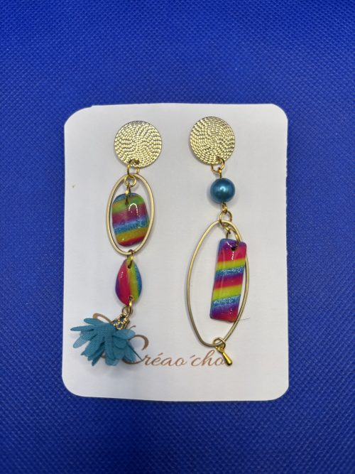 Boucles d'oreilles "Pendante asymétrique" LLEF25