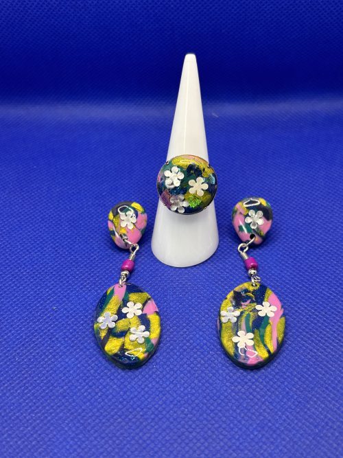 Parure "Boucle+bracelt fleur d'argent"PrE2