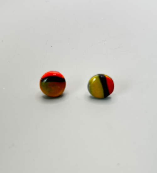 Boucles d'oreilles puce ronde ligne noirePC49