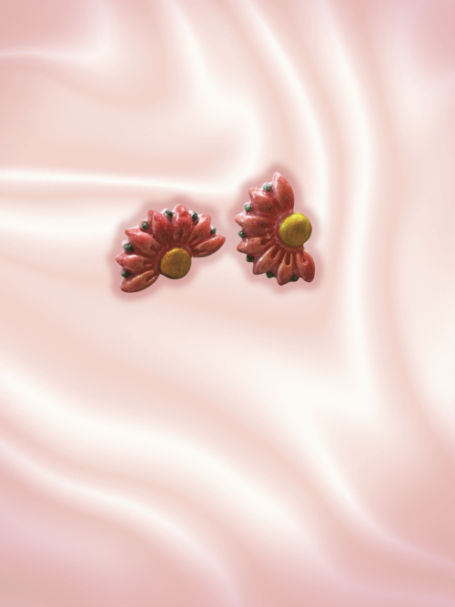 Boucles d'oreilles demi fleur VER14